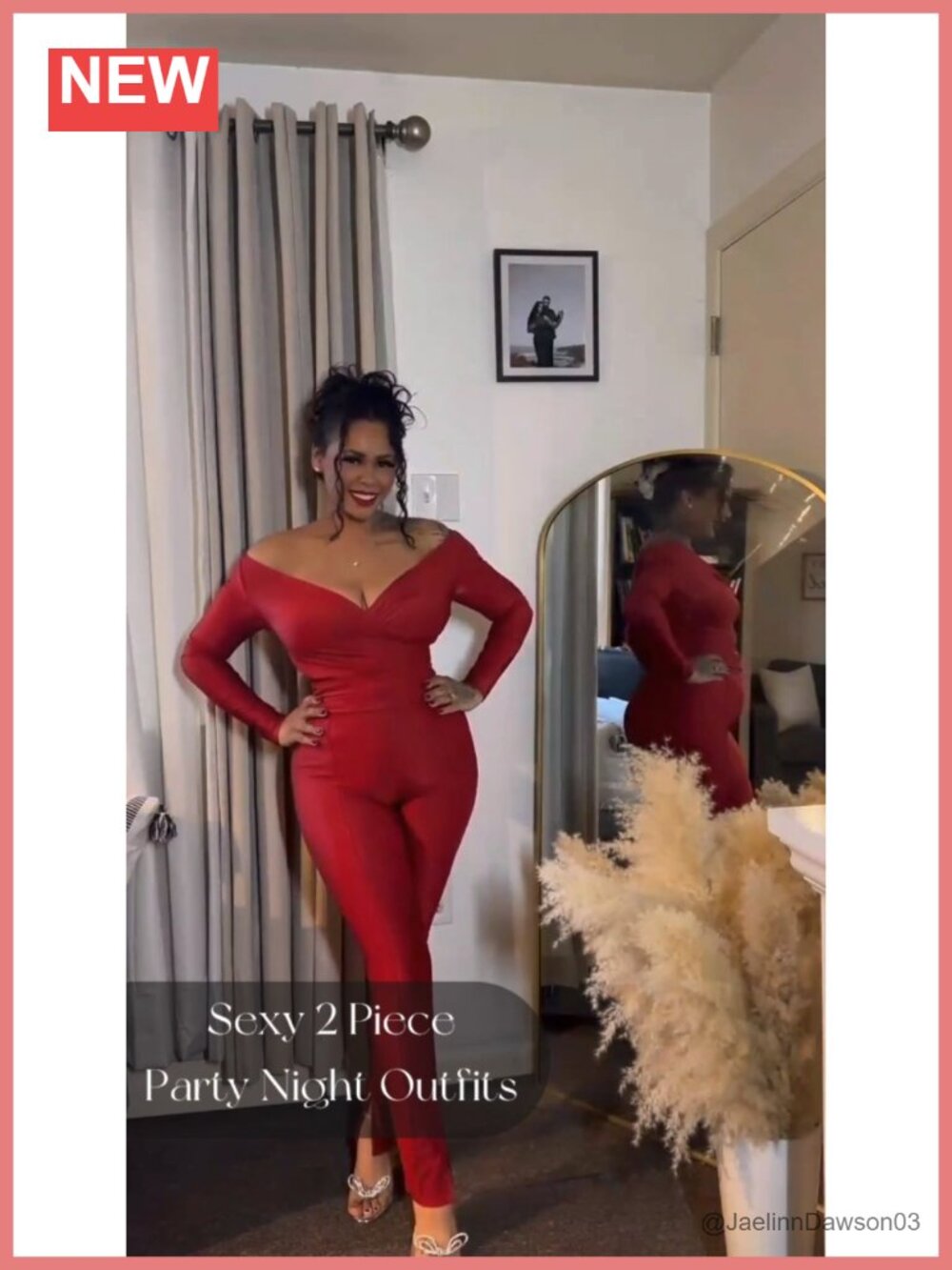 Off Shoulder Ruched Top & Flared Pants Set - Picture 6 of 6